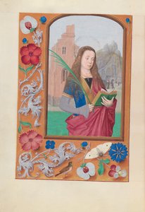 Stundenbuch der Königin Isabella der Katholischen, Königin von Spanien: Fol. 191v, St. Barbara, um 1500