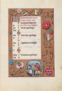 Stundenbuch der Königin Isabella der Katholischen, Königin von Spanien: Fol. 3r, Februar, um 1500 von Master of the First Prayerbook of Maximillian