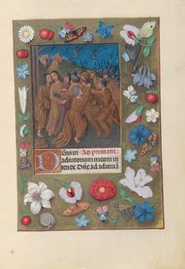 Stundenbuch der Königin Isabella der Katholischen, Königin von Spanien: Fol. 61r, Kuss des Judas von Master of the First Prayerbook of Maximillian