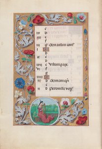 Stundenbuch der Königin Isabella die Katholische, Königin von Spanien: Fol. 6v, Mai, um 1500 von Master of the First Prayerbook of Maximillian