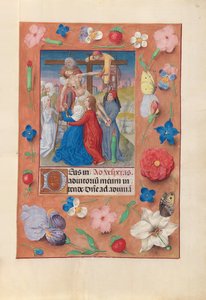 Stundenbuch der Königin Isabella die Katholische, Königin von Spanien: Fol. 73r, Abstieg vom Kreuz, um 1500 von Master of the First Prayerbook of Maximillian