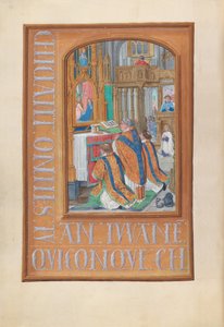 Stundenbuch der Königin Isabella der Katholischen, Königin von Spanien: Fol. 87v, Feier der Messe, um 1500 von Master of the First Prayerbook of Maximillian