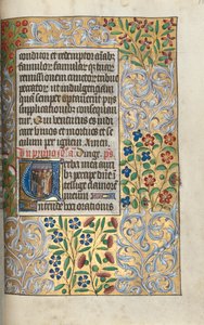 Stundenbuch Gebrauch von Rouen: fol. 110r, Messe für die Toten im Initial, ca. 1470