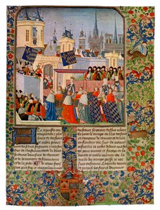Der Einzug von Königin Isabella in Paris von Master of the Harley Froissart