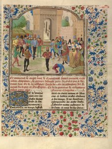 Der Wettbewerb in Sittacene und die Besänftigung von Sisigambis von Master of the Jardin de vertueuse consolation