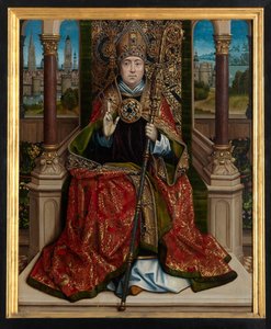 Zentrales Panel des Altars von Sankt Nikolaus, ca. 1486-93 von Master of The Legend of St. Lucy
