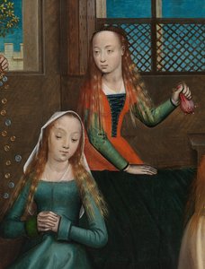 (Detail) der Wohltätigkeit des Heiligen Nikolaus, vom Altarbild des Heiligen Nikolaus, ca. 1486-93 von Master of The Legend of St. Lucy
