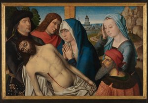 Beweinung von Master of The Legend of St. Lucy