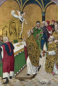 Die Messe des heiligen Hubertus. Flügel des Werden-Altars, ca. 1485
