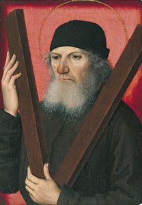 Porträt eines Mannes als heiliger Andreas von Master of the Magdalen Legend