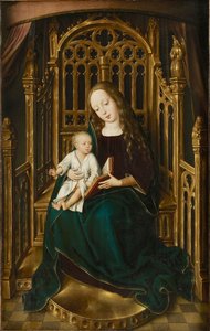 Die Jungfrau und das Kind auf dem Thron, 1490-1500 von Master of the Magdalen Legend