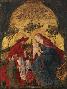 Jungfrau und Kind mit einem Spender, präsentiert von St. Jerome, ca. 1450