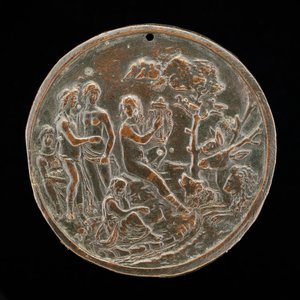 Orpheus spielt für die Tiere, viertes Viertel des 15. Jahrhunderts von Master of the Orpheus Legend