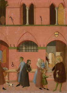 Der heilige Antonius verteilt seinen Reichtum an die Armen von Master of the Osservanza