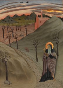 Der heilige Antonius der Abt in der Wüste, ca. 1435 von Master of the Osservanza