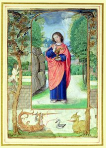St. Johannes der Evangelist, aus einem Stundenbuch von Master of the Prayerbook