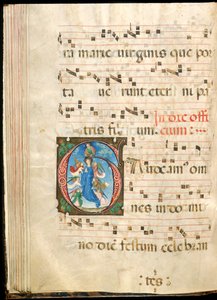 Mariä Himmelfahrt, f.72v aus einem Graduale, spätes 15. Jahrhundert