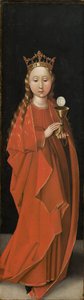 Heilige Barbara (linker Flügel außen) von Master of the Starck Triptych