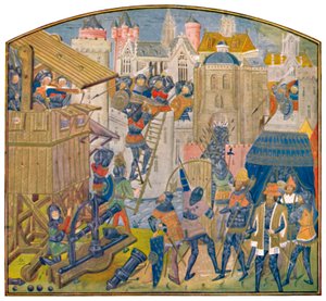 Belagerungszug, fünfzehntes Jahrhundert MS. Roy. 14 E. iv., c1470, 1903
