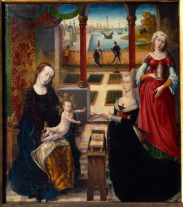 Jungfrau und Heilige Maria Magdalena Gemälde vom Meister der Ansicht von Sainte-Gudule (15. Jahrhundert) 1475 Lüttich, Museum der Schönen Künste von Master of the View of St. Gudule