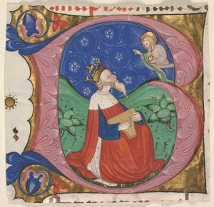 Initiale "B" (eatus Vir) aus einem Choralpsalter, ca. 1430-50 von Master of the Vitae Imperatorum