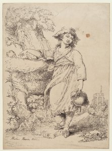 Mädchen mit einem Krug von Mather Brown