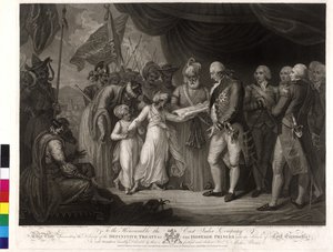 Die Söhne von Sultan Tipu übergeben Lord Cornwallis als Geisel von Mather Brown