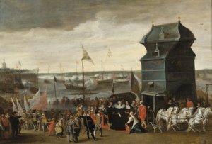 Königin Marie de Medici landet in Antwerpen, 1632 von Matheus Vroom