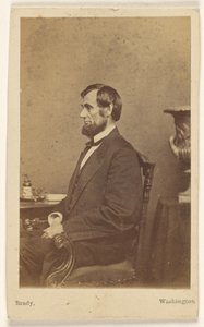 [Abraham Lincoln sitzend, im Profil]
