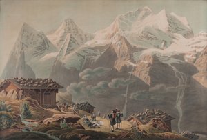 Die Jungfrau, der Mönch, der Eiger von Wengernalp 1822 von Mathias Gabriel Lory