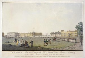 Ansicht des Marsfeldes und des Marmorpalastes in Sankt Petersburg, 1804 von Mathias Gabriel Lory