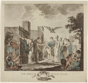 Allegorie auf die Wiederherstellung des Statthalters Wilhelm V., 1787 von Mathias de Sallieth