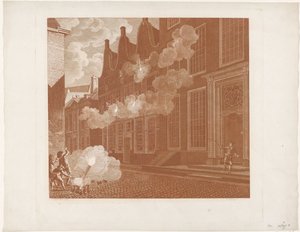 Beschießung des Hauses von Lucas van Steveninck, 1787 von Mathias de Sallieth