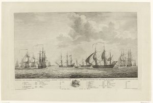 Niederländische Kriegsflotte vor Rammekens, 1782-1783 von Mathias de Sallieth