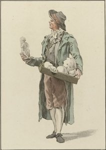 Straßenverkäufer mit Gipsfiguren