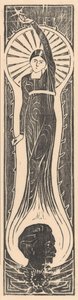 Allegorische Figur mit Porträt von Multatuli
