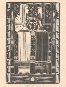 Zwei Figuren mit einem Kreis mit Ringen