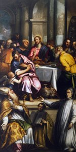 Das letzte Abendmahl mit dem heiligen Apollinaris und dem heiligen Lorenzo Giustiniani von Matteo Ingoli