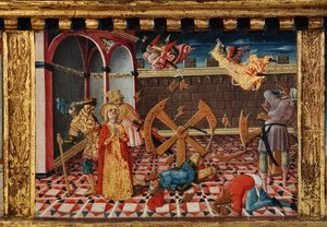Madonna mit Kind und den Heiligen Jakobus, Augustinus, Bernhardin und Margarete, erste Jahrzehnte des 14. Jahrhunderts von Matteo di (c.1430 95) Giovanni