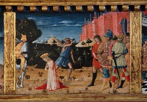 Madonna mit Kind und den Heiligen Jakobus, Augustinus, Bernhardin und Margarete, erste Jahrzehnte des 14. Jahrhunderts von Matteo di (c.1430 95) Giovanni