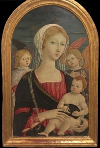 Matteo di Giovanni, Madonna mit Kind und zwei Engeln