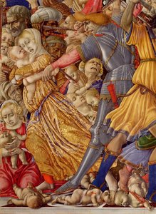 Das Massaker der Unschuldigen (Detail eines Soldaten, der ein Kind erstechen will) von Matteo di Giovanni di Bartolo