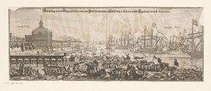 Abreise der Flotte mit Katharina von Braganza nach England, 20. April 1662 von Matthäus Merian (II)