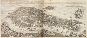 Panorama von Venedig. Aus Newe Archontologia cosmica von Johann Ludwig Gottfried, 1646 von Matthaus the Elder Merian