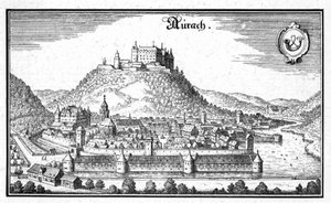 Aurach - Auszug aus Topographia Sueviae (Schwaben) von Matthaus Merian