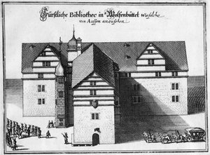 Herzog August Bibliothek in Wolfenbüttel, zwischen 1655 und 1660 von Matthaus the Elder Merian