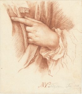 Studie einer linken Hand in Draperie von Mattheus Verheyden