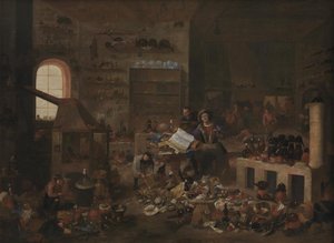 Ein Alchemist in seinem Labor von Mattheus van Helmont