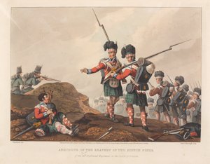 Anekdote über die Tapferkeit des schottischen Dudelsackspielers des 71. Highland Regiments in der Schlacht von Vimiero von Matthew Dubourg