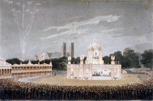 Feuerwerk im Green Park, Westminster, London, 1814 von Matthew Dubourg